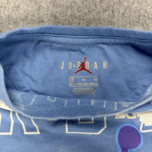 Nike Air Jordan Jumpman Cloud All Over Print Tee Youth XL 13–15 Blue 23 - Picture 2 of 9